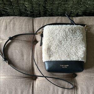 Kate Spade Black and Cream Textured Crossbody Bag